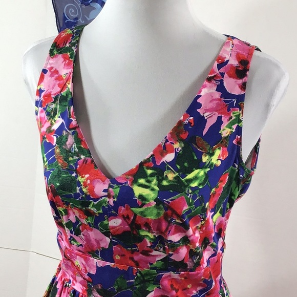 Milly Design Nation floral fit and flare dress 2 - Picture 2 of 13